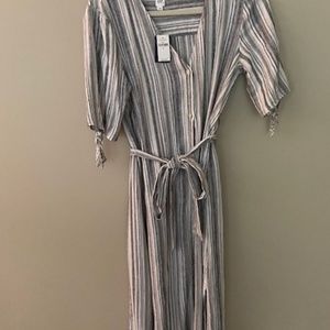 GAP Linen Dress, Black and White Stripe, Size M, NWT